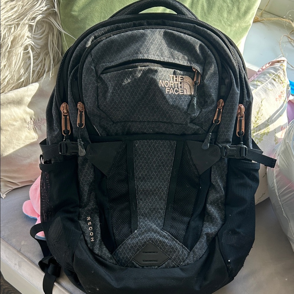 The North Face Gray and Black Backpack